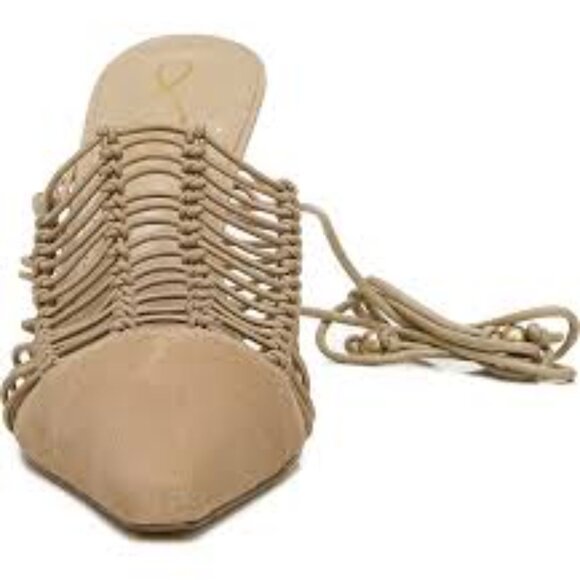 NEW Sam Edelman Trinity Ankle Strap Pointed Toe Pump bage brown for women j - Picture 6 of 12